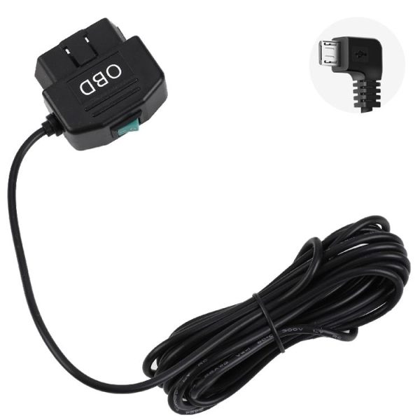 H507 Driving Recorder OBD Step-down Line Car ACC Three-Core Power Cord 12 / 24V To 5V 3A Low Pressure Protection Line, Specification: Micro Left Elbow