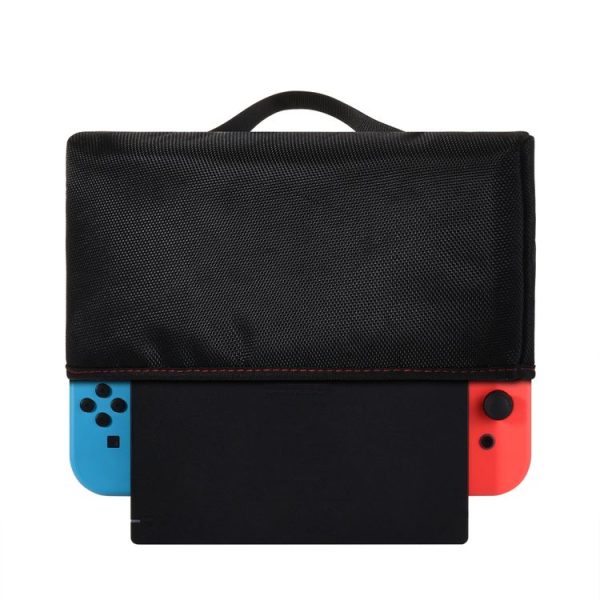 Game Console Protective Sleeve Carrying Strap Waterproof Nylon Protective Cover For Nintendo Switch (Black)
