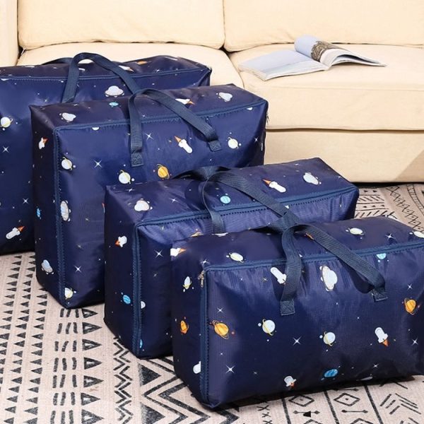 Oxford Cloth Quilt Moisture-Proof & Waterproof Storage Bag Zipper Portable Moving Luggage Bag, Specification: 55x33x20cm (Blue Triangle) - Image 6