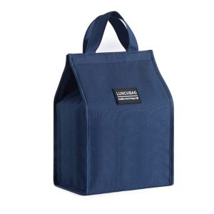 Thickened Aluminum Foil Insulation Lunch Box Bag Waterproof Portable Meal Bag, Specification: 20x23x13cm (Navy)