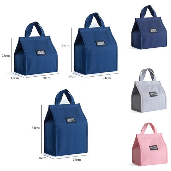 Thickened Aluminum Foil Insulation Lunch Box Bag Waterproof Portable Meal Bag, Specification: 20x23x13cm (Navy) - Image 2