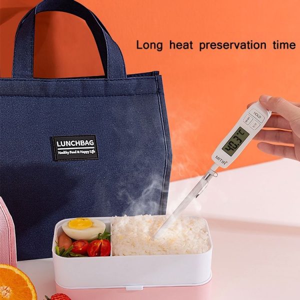 Thickened Aluminum Foil Insulation Lunch Box Bag Waterproof Portable Meal Bag, Specification: 20x23x13cm (Navy) - Image 5