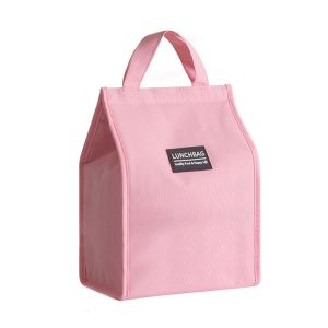 Thickened Aluminum Foil Insulation Lunch Box Bag Waterproof Portable Meal Bag, Specification: 26x34x16cm (Pink)