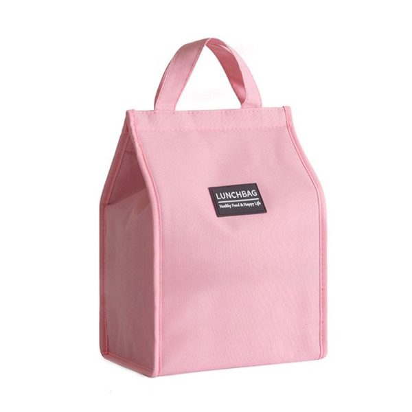 Thickened Aluminum Foil Insulation Lunch Box Bag Waterproof Portable Meal Bag, Specification: 26x34x16cm (Pink)