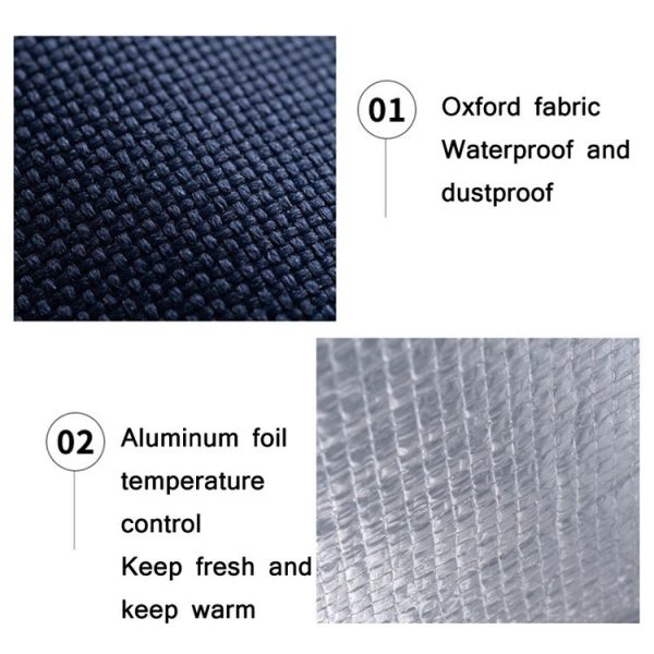 Thickened Aluminum Foil Insulation Lunch Box Bag Waterproof Portable Meal Bag, Specification: 26x34x16cm (Pink) - Image 3