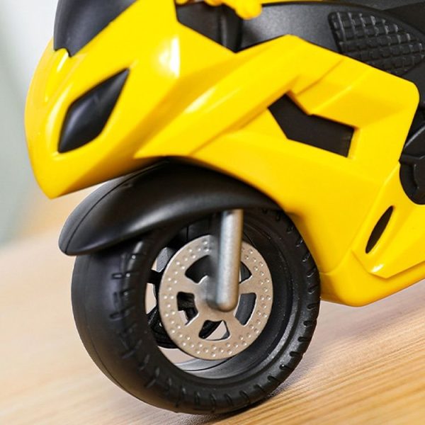 Motorcycle Alarm Clock Ornaments Creative Child Gift Clock (White Motorcycle Racing) - Image 4