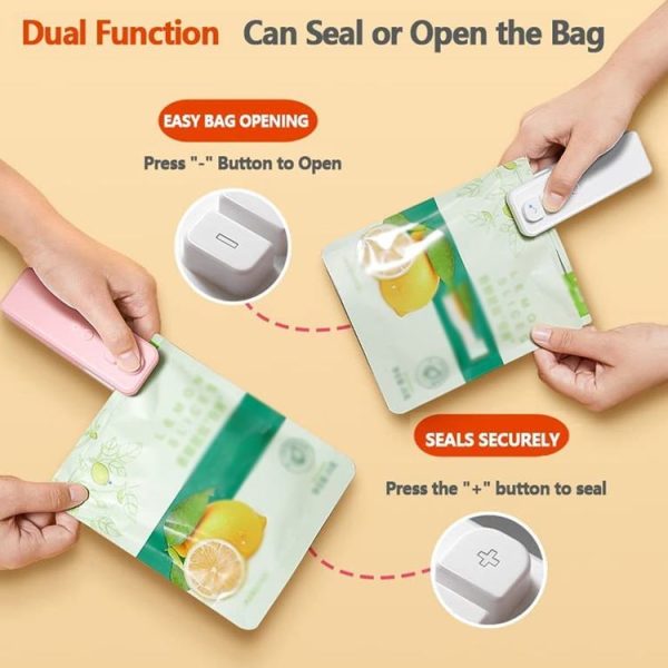 Dual-Purpose Mini-Sealing Machine Heat-Sealing & Cutting Bag Multi-Function Chargingable Sealing Machine (Grey) - Image 5