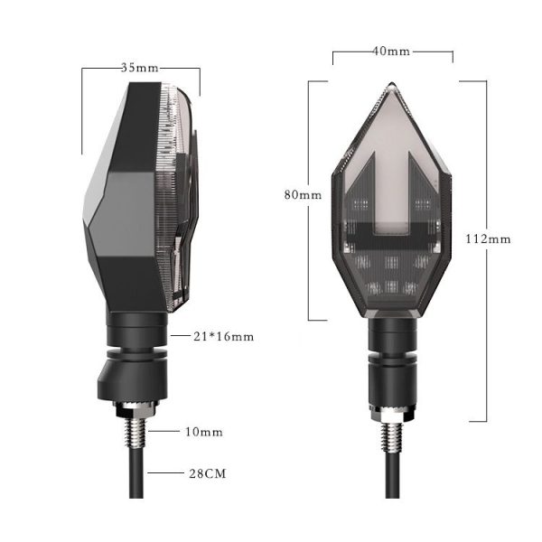 1 Pair LED Motorcycle Arrow Double Color Turn Signal 12V Glare Warning Light (Blue) - Image 3