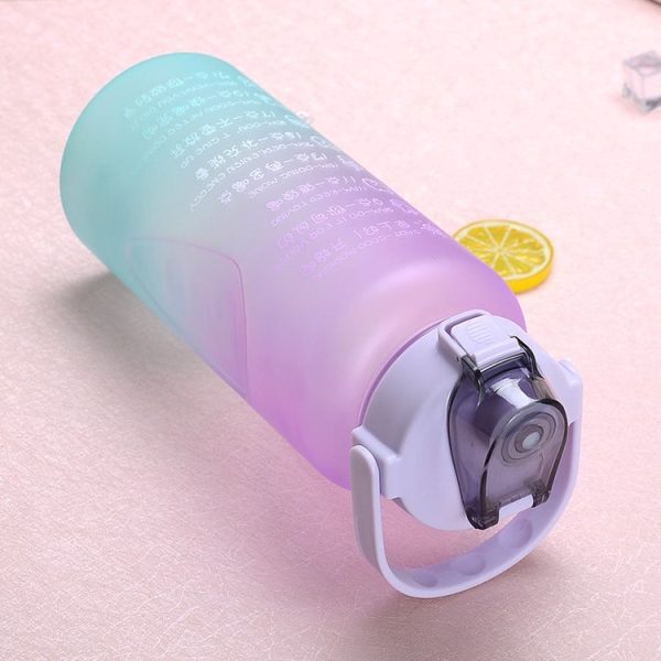 2L Large-Capacity Sports Water Cup Outdoor Drop-Proof Portable Straw Water Bottle (Blue Purple Gradient) - Image 4