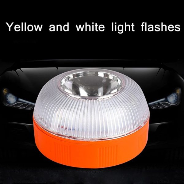V16 Car LED White Emergency Warning Light Strong Magnetic Induction Flashing Light - Image 2
