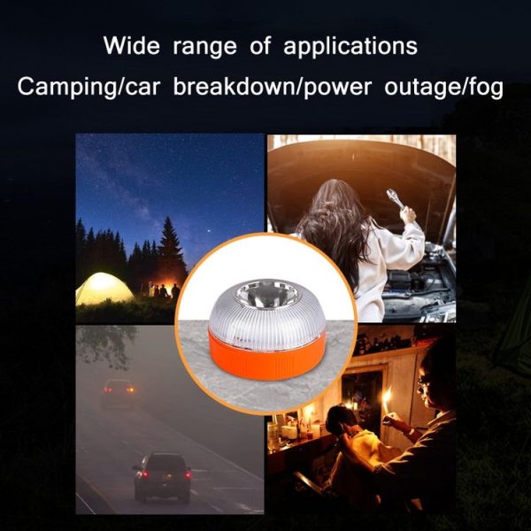V16 Car LED White Emergency Warning Light Strong Magnetic Induction Flashing Light - Image 5