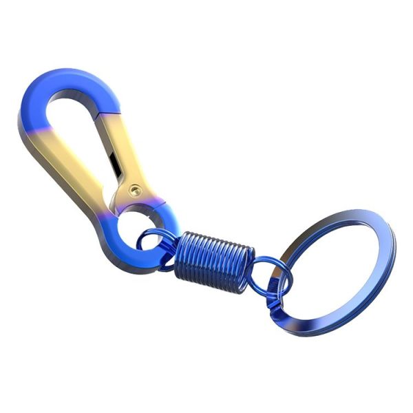 3 PCS SMCP2003 Burned Titanium Modified Key Hanging Ornament Universal Personality Keychain (Gold Blue)