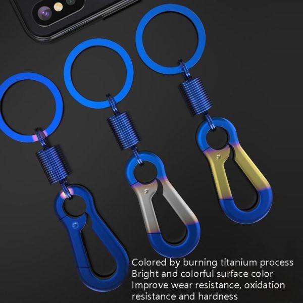 3 PCS SMCP2003 Burned Titanium Modified Key Hanging Ornament Universal Personality Keychain (Gold Blue) - Image 4