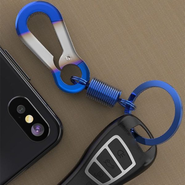 3 PCS SMCP2003 Burned Titanium Modified Key Hanging Ornament Universal Personality Keychain (Gold Blue) - Image 6