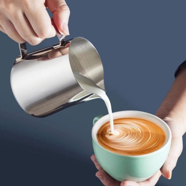 350ml Inner Scale Pull Flower Cup Stainless Steel Milk Foam Cup Coffee Utensils - Image 6