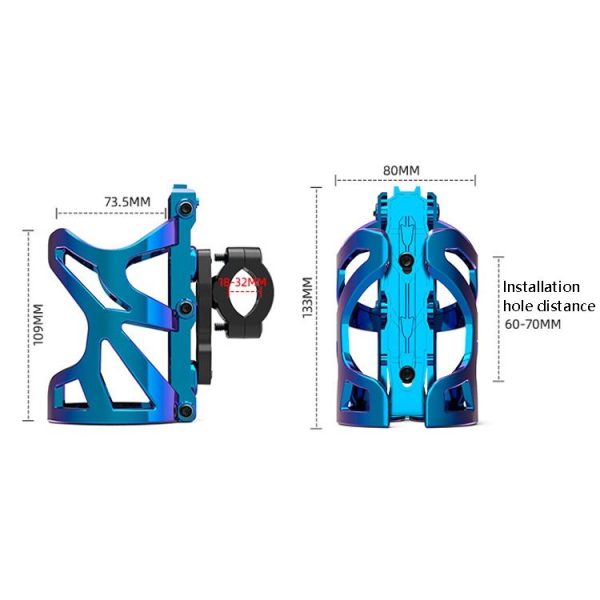 SMCP5456 Motorcycle Drink Holder Bicycle Cup Rack Kettle Frame Modified Accessories, Colour: With Pipe Clamp (Black) - Image 3