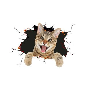 4 PCS 3D Simulation Animal Personality Car Stickers Glass Car Door Scratches Decorative Occlusion Stickers (Cat Style 2)