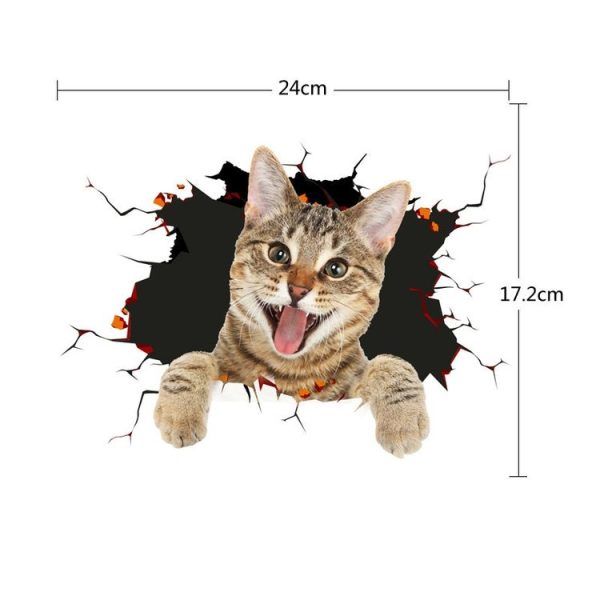 4 PCS 3D Simulation Animal Personality Car Stickers Glass Car Door Scratches Decorative Occlusion Stickers (Cat Style 2) - Image 2
