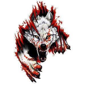 3D Realistic Wolf Head Hood Door Car Body Decoration Stickers Scratches Cover Waterproof Car Stickers (Wolf Head Left)