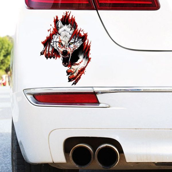 3D Realistic Wolf Head Hood Door Car Body Decoration Stickers Scratches Cover Waterproof Car Stickers (Wolf Head Left) - Image 6