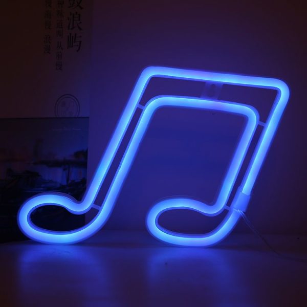 Musical Note Neon Light Modeling Lighting Room Decoration Lights (Blue Light)