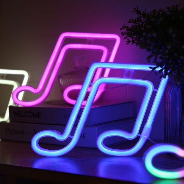 Musical Note Neon Light Modeling Lighting Room Decoration Lights (Blue Light) - Image 6