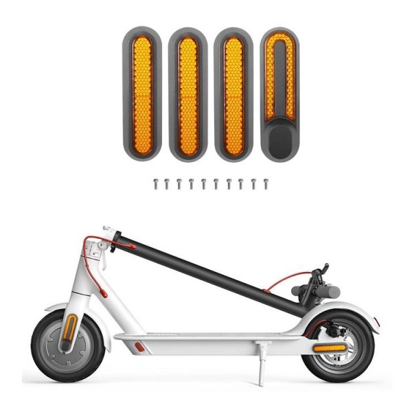 Electric Scooter Wheel Four-way Side Decorative Cover With Reflective Strips & Screws For Xiaomi Mijia 1S / Pro 2 (Yellow)