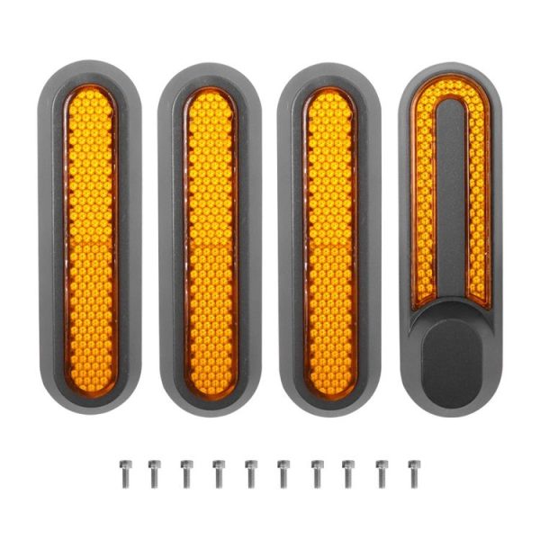 Electric Scooter Wheel Four-way Side Decorative Cover With Reflective Strips & Screws For Xiaomi Mijia 1S / Pro 2 (Yellow) - Image 2