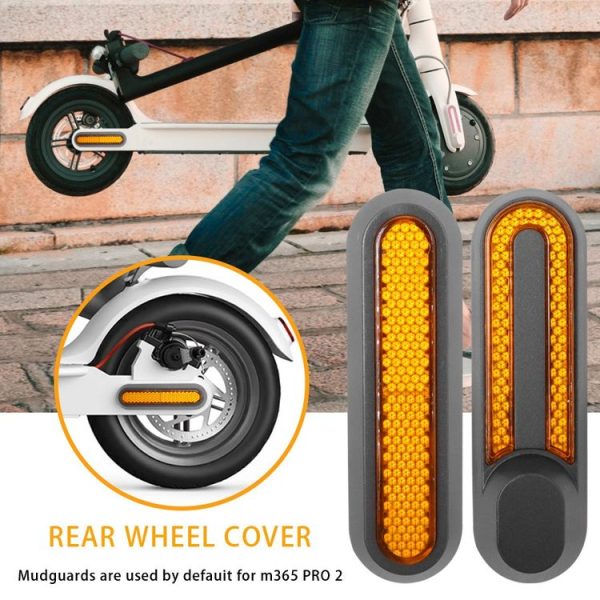 Electric Scooter Wheel Four-way Side Decorative Cover With Reflective Strips & Screws For Xiaomi Mijia 1S / Pro 2 (Yellow) - Image 6
