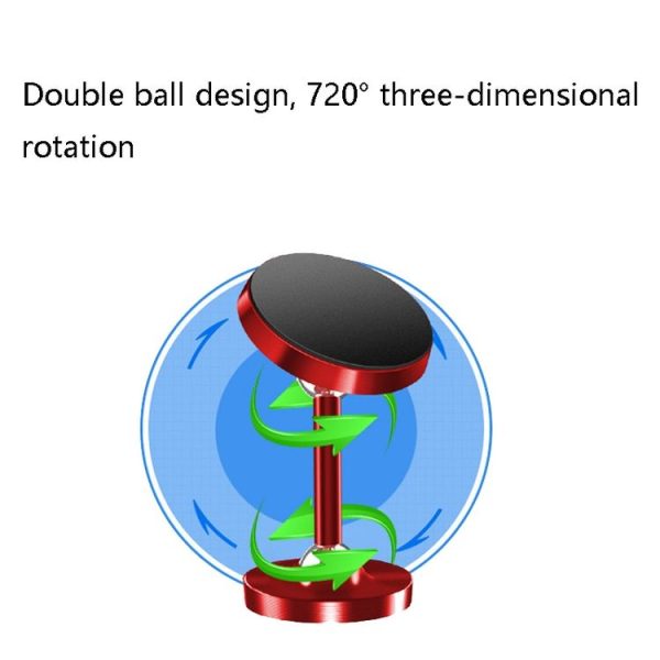 ZZ078 High-Feet Double-Ball Phone Bracket Car Magnetic Lazy Phone Holder (Black) - Image 4