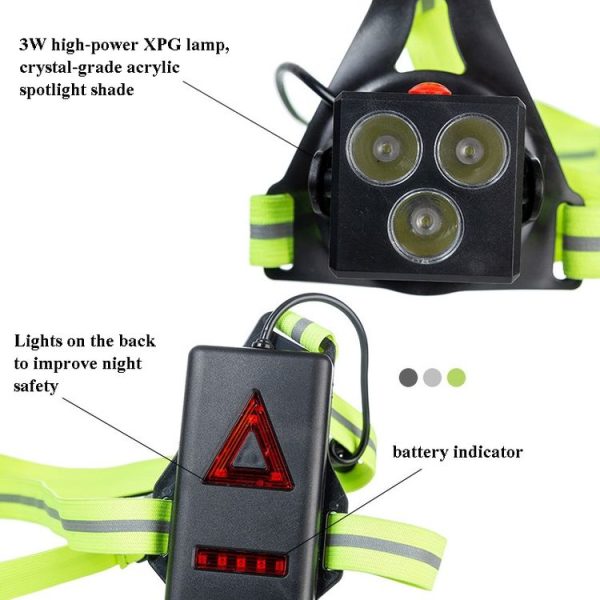 Outdoor Sports Running Light Waterproof Night Riding Light Highlight Rechargeable Mountaineering Light Chest Warning Light - Image 3