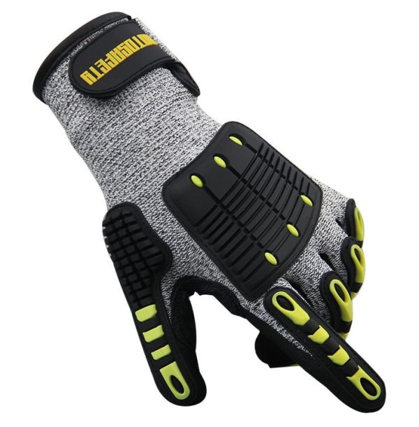 ROTOSAFETY RZT-HFZ20 Shock-Proof Anti-Smashing Anti-Cutting Anti-Collision Gloves TPR Mechanical Maintenance Fire Rescue Miners Mining Anti-Stab Gloves, Size: L - Image 5