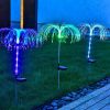 Solar Fiber Optic Jellyfish Lamp Lawn Ground Plug LED Lamp Outdoor Garden Decoration Lamp (Colorful Light)