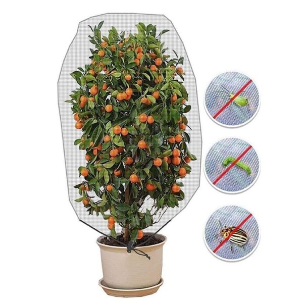 Plant Insect Cover Net With Drawstring Greenhouse Fruit Tree Bird Cover, Size: 1x1.4m (White)