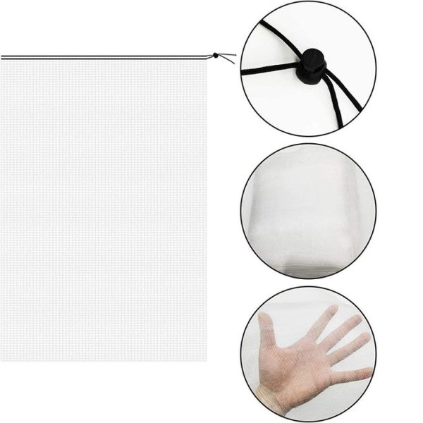 Plant Insect Cover Net With Drawstring Greenhouse Fruit Tree Bird Cover, Size: 1x1.4m (White) - Image 3
