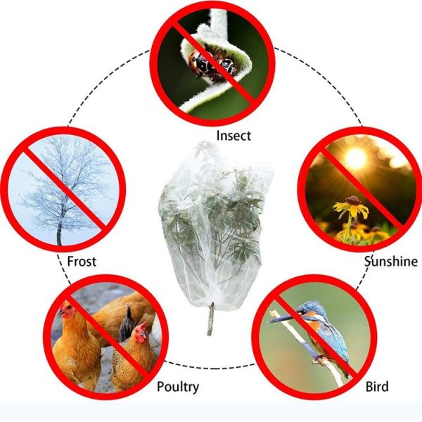Plant Insect Cover Net With Drawstring Greenhouse Fruit Tree Bird Cover, Size: 1x1.4m (White) - Image 5