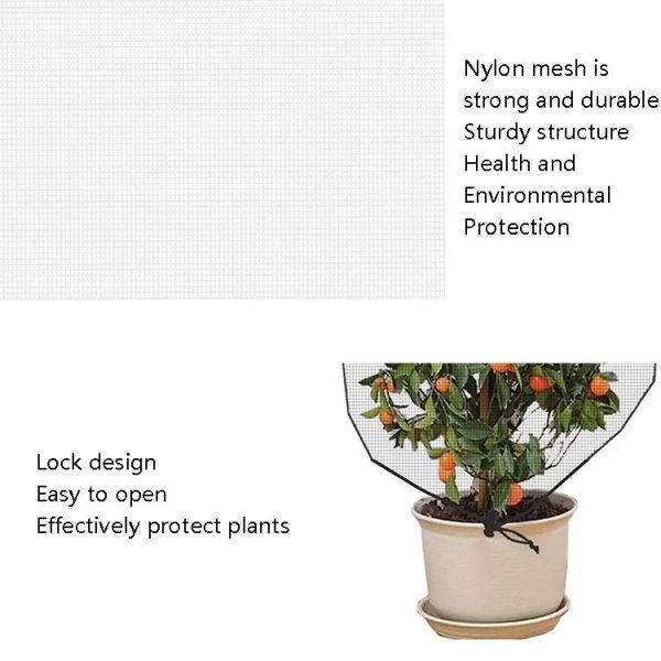 Plant Insect Cover Net With Drawstring Greenhouse Fruit Tree Bird Cover, Size: 1x1.5m (White) - Image 4