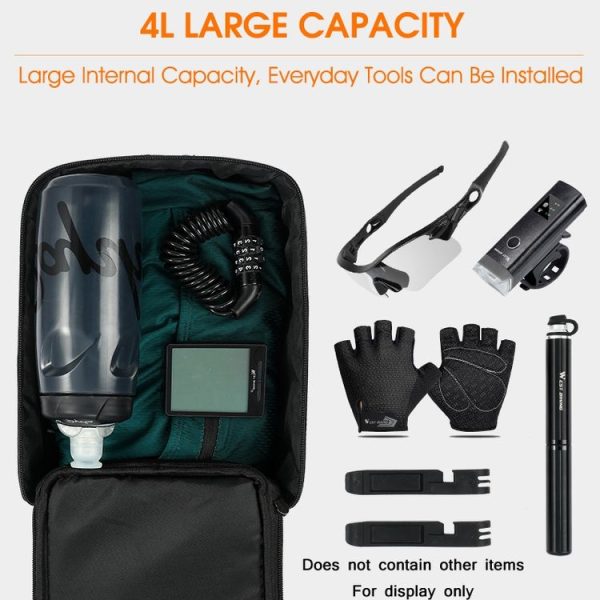 WEST BIKING Electric Bike Back Seat Driving Bag Mountain Bike Riding Waterproof Storage Bag (Black) - Image 4