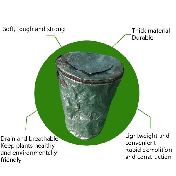 Sealing Probiotics Fermentation Garden Horticulture Tree Leaf Bag Compost Bag, Size: Large Lid With Window (Dark Black) - Image 2
