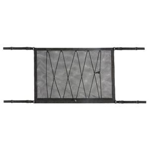 Car Ceiling Storage Net Bag Draw Rope Double-Layer Zipper Car Storage Net Pocket (80x55cm)