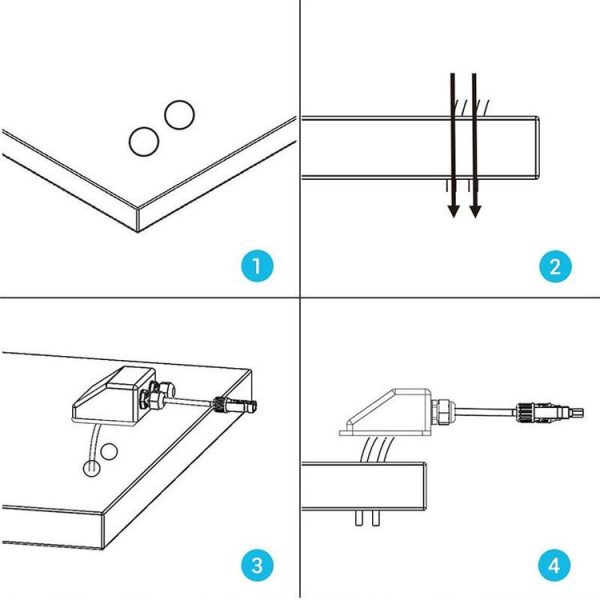 Solar Photovoltaic Plastic Bracket ABS Photovoltaic Car Roof Waterproof Junction Box (White) - Image 7