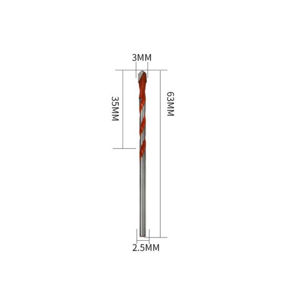 Ceramic Triangle Handle Metal Flashlight Drill Bit, Size: 3mm - Image 2