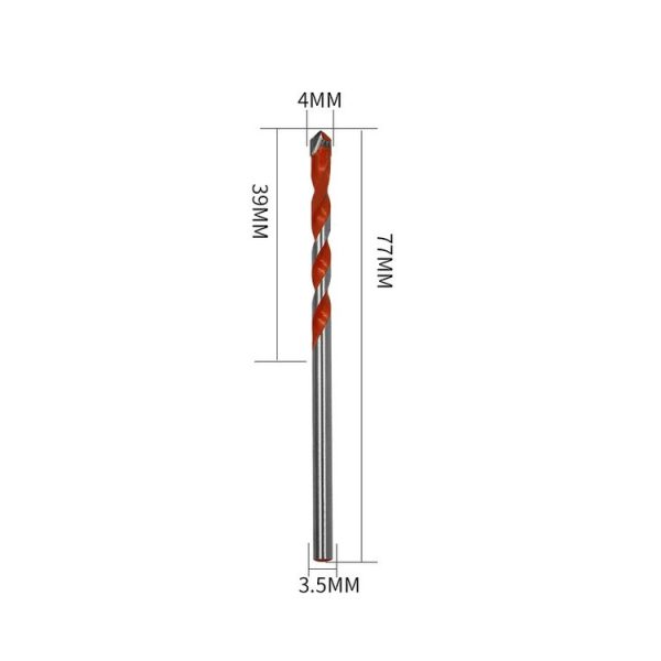 Ceramic Triangle Handle Metal Flashlight Drill Bit, Size: 4mm - Image 2