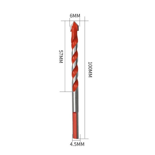 Ceramic Triangle Handle Metal Flashlight Drill Bit, Size: 6mm - Image 2