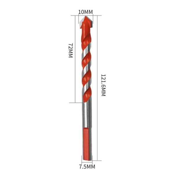 Ceramic Triangle Handle Metal Flashlight Drill Bit, Size: 10mm - Image 2
