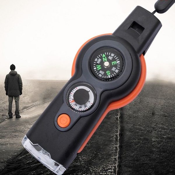 2 PCS 7 In 1 Multifunctional Field Survival Tool Compass Magnifying Glass Whistle - Image 5