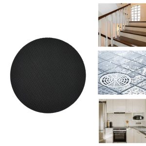 20 PCS / Pack 8cm Bathroom Steps Round PEVA Non-Slip Stickers (Black)