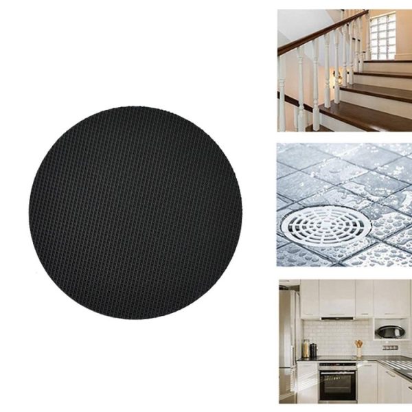 20 PCS / Pack 8cm Bathroom Steps Round PEVA Non-Slip Stickers (Black)