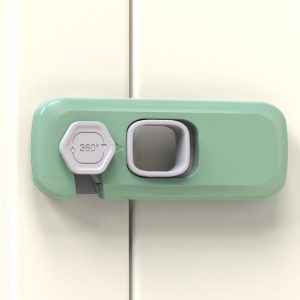 Children Anti-pinch Hand-opening Door Safety Lock (Green)