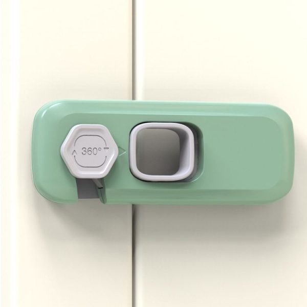 Children Anti-pinch Hand-opening Door Safety Lock (Green)